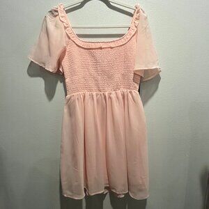BCBG Blush Pink Smocked Mini Dress, Size Small